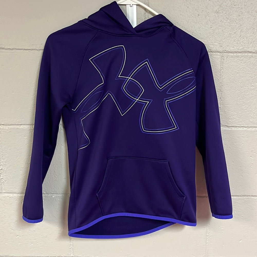 Girls Under Armour Purple Hooded Sweatshirt in Size Youth Medium